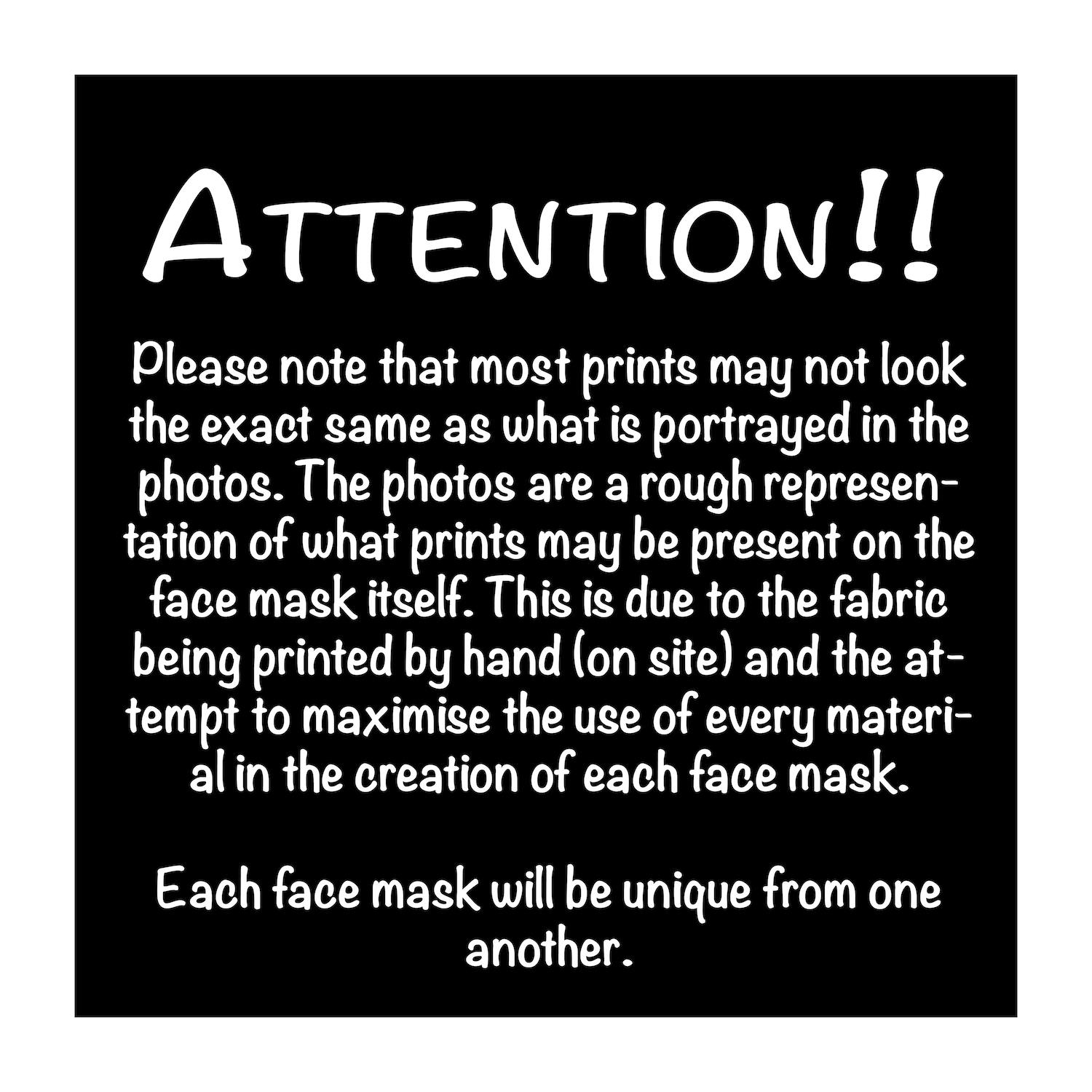 Reusable Face Mask - Black